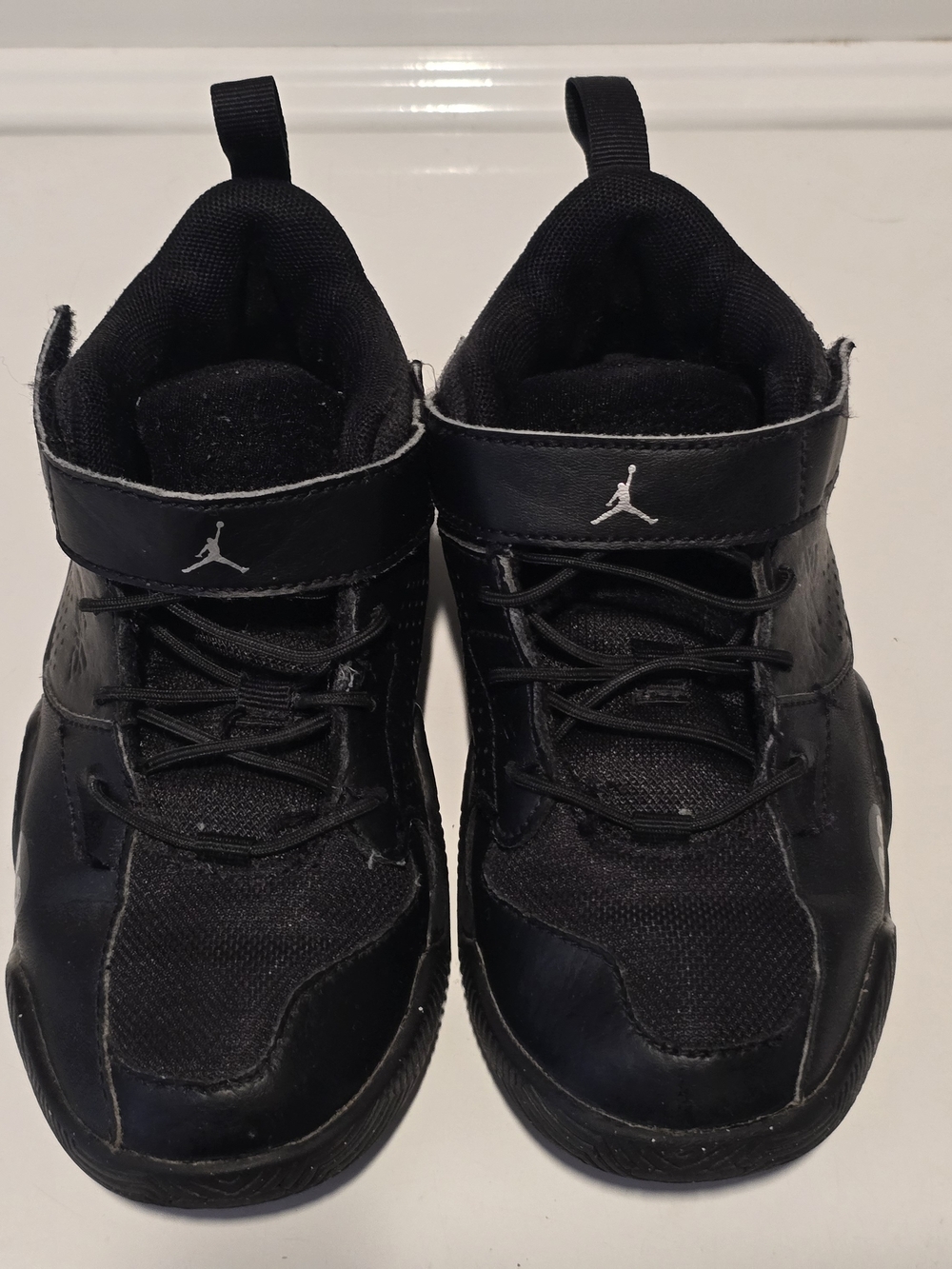 Jordan Boys' Black High-Top Sneakers with Strap
